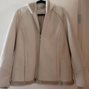 Maurices Cream Faux Suede with Fur Lining Jacket